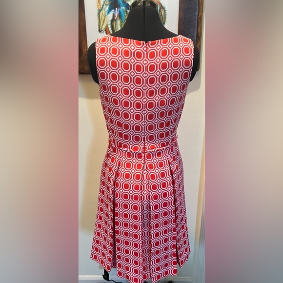 TAHARI Orange Geometric Pattern Dress - Picture 4 of 4